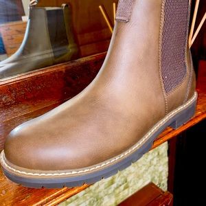 Portland casual leather slip on boots